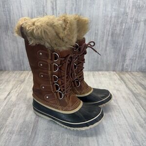 Sorel Joan of Arctic Brown Suede Faux Fur Insulated  WMN'S LL1804-206 Size Us 6